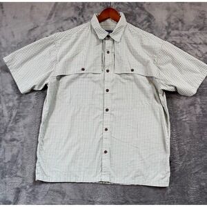 Patagonia Island Hopper Fishing Shirt Mens Large Green Plaid Angling Outdoors SS